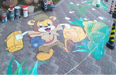 东阳夏季画地面彩绘会遇到的问题