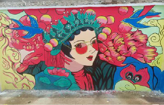 东阳墙体彩绘-网红墙