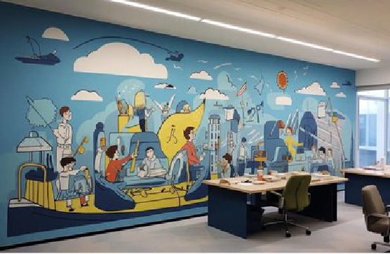 东阳办公室墙绘的特点。