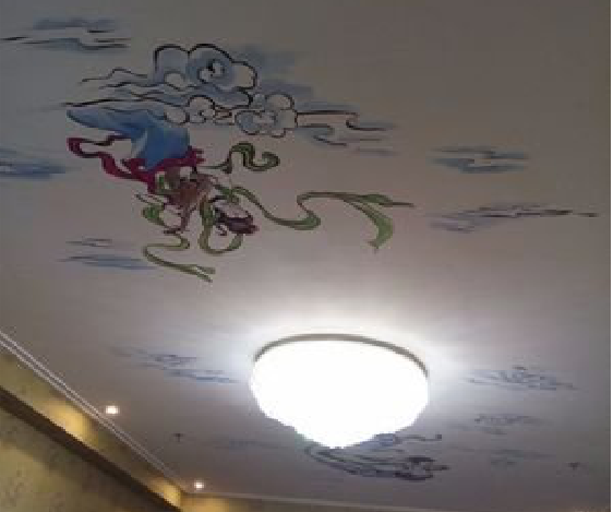 东阳如何快速绘制天花板上的手绘墙？
